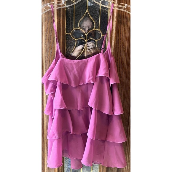 GAP Women’s Mauve Pink Sleeveless Ruffle Shirt Cotton Tank Top Size S EUC - Picture 4 of 8